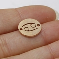 Golden Cancer zodiac round charm with double holes for DIY jewelry making - Cancer Style (Rose Gold 4)