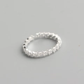 Minimalist S925 sterling silver ring featuring a continuous star pattern in silver finish - Star Shaped Style (TYJ191)