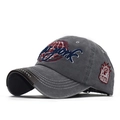 Berretto da baseball in cotone grigio lavato vintage con ricamo New York 3D e patch - Grigio