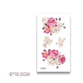 Waterproof temporary tattoo sticker with pink roses and flowers, size 6x10.5cm, model Q-023 - 6*10.5cm / Pink Rose and China Rose (Q-023)