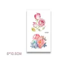 Waterproof temporary tattoo sticker with pink rose and orange peony flower design - 6*10.5cm / Pink Orange Watercolor Peony (Q-021)