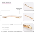 French acetate hair clip in cream marble with gold spring clamp for ponytails - Pearl White