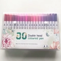 80-color dual-tip markers with fineliner and brush tips in a clear carry case - 80 Colors White Barrel Dual Tip PP Box