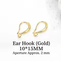 Goldene 10x15mm Ohrhaken aus strukturiertem Metall für DIY-Schmuckherstellung Zubehör - 10*15mm / Gold