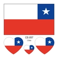 Pegatinas de tatuaje temporal con la bandera nacional de Chile impermeables para eventos. - Chile