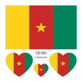 Pegatinas de tatuajes temporales con la bandera nacional de Camerún, pegatinas deportivas. - Camerún