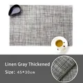 Linen gray thick woven placemat 45x30cm with heat-resistant cross-weave texture - Marl Grey