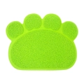 Paw-shaped bright green PVC pet litter mat with non-slip loop wire texture - Paw Shape / Grass Green