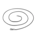 Polished silver stainless steel venetian box chain necklace with lobster clasp - Silver Pearl Chain (2.5mm*60cm)