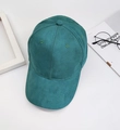 Teal faux suede baseball cap with a six-panel structure and curved brim design - Adjustable / Suede Green