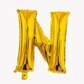 32-inch gold foil letter N balloon with metallic finish for birthday party decoration - Letter N