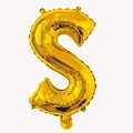 Golden 32-inch letter S aluminum foil balloon for birthday and wedding party decor - Letter S