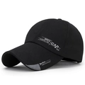 Berretto da baseball nero da uomo con visiera lunga e scritte sports fashion - Regolabile / Nero