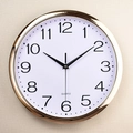 Orologio da parete al quarzo minimalista da 12 pollici con cornice dorata e quadrante bianco - Oro Rosa Galvanizzato