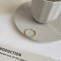 Eleganter 925 Sterling Silber gedrehter Seilring in poliertem Goldfinish für Damen - J-928 Einzelner gedrehter Seilring / 18K Gold