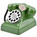 Retro green rotary dial telephone piggy bank for home decoration on white background - Short Retro Telephone Green
