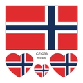 Pegatinas de tatuaje temporal impermeables con la bandera de Noruega para eventos. - Noruega