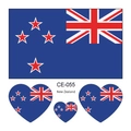 Pegatina de tatuaje temporal con bandera de Nueva Zelanda, corazón impermeable para deportes. - Nueva Zelanda