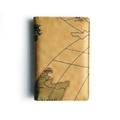Reisepasshülle aus PU-Leder mit Vintage-Weltkarten-Design und Kreuz-Textur - Braun