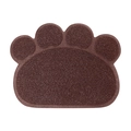 Brown bear paw shaped PVC coil mat for pets with non-slip texture and anti-tracking surface - Paw Shape / Brown