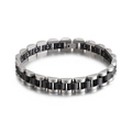 Moderno bracciale magnetico da uomo in acciaio al titanio e ceramica nera bicolore - Nero