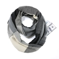Macro view of plaid infinity scarf with integrated pocket for money or smartphone - Pocket Scarf F05