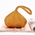 Elegante borsa da sera con perline dorate a forma di goccia per feste ed eventi di gala - 17cmx5cmx12cm / Oro
