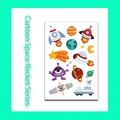 Cartoon spaceship temporary tattoos for kids featuring WK-101 rocket and alien designs - Space Rocket (WK-101)