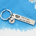 Portachiavi in acciaio inossidabile con ciondolo rettangolare inciso per regalo coppia - You're My Favorite Bitch (k1037.2)