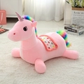 Sofá infantil de unicornio de peluche rosa con crin de colores y estampado de estrellas - 60*40*60cm / Unicornio Rosa