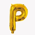 Golden foil balloon in the shape of letter P for birthday and wedding party decoration - Letter P