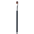 Single professional black handle makeup brush with brown flat round bristles and silver ferrule - Silver Tube Eyeshadow Brush (Individual Packaging)
