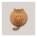 Cute round orange tabby cat back shaped chair cushion with soft ears and tail detail - 40CM / Ginger Cat