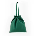 Détail d'un sac à cordon en toile verte avec cordes tressées sur fond blanc mural - 34*37cm / Vert Foncé