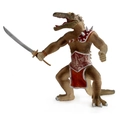 Krokodil krijger actiefiguur met rood pantser en lang zwaard op witte achtergrond - Spinosaurus Krijger (455G)