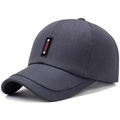 Dark grey cotton baseball cap for men with Sport label and decorative metal rivets - Dark Gray
