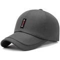 Dark grey baseball cap featuring a SPORT patch and silver metal rivets for men - Light Gray