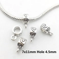 Detail of 7x11mm silver alloy charms with black spiral patterns for DIY jewelry making - 8909-Silver Rope Texture