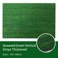 Set de table épais en PVC vert algue avec texture tissée verticale, 45x30cm - 45*30CM/Rayures Verticales Épaissies / Vert Algue