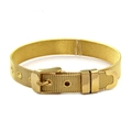 Verstellbares 10mm goldenes Edelstahl-Mesh-Armband mit klassischem Gürtelschnallenverschluss - Goldenes Metall-Mesh-Armband / Normale Spezifikation / Gold