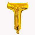 Golden foil balloon in the shape of letter T for birthday party wedding decoration - Letter T