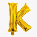 Golden foil balloon in letter K shape for birthday and wedding party decorations - Letter K