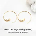 Minimalist large gold hoop earrings in drop-shaped design, 32x33mm fashion jewelry style - MYQD0005 Teardrop Open Earring 32*33mm