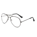 Classic gunmetal aviator eyeglasses frame with lightweight double bridge and clear lenses - Gunmetal Frame