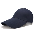 Classic navy blue cotton baseball cap with long curved brim and six-panel structure - Navy Blue