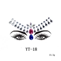 Detail of crystal forehead sticker YT-18 with sparkling pink and blue rhinestones - YT-18