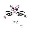 Macro shot of 15g red and grey acrylic face rhinestones for masquerade makeup - YT-35