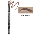 Double-headed automatic eyebrow pencil with brow brush, waterproof triangle brown 03# - Brown