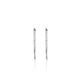 Minimalist silver long drop earrings with a polished cuban chain design for men and women - Style 13 (Single) / Silver Cuban Chain