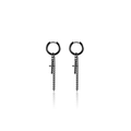Minimalist black titanium steel chain earring with a sleek cross pendant for men - Style 16 (Single) / Black Cross